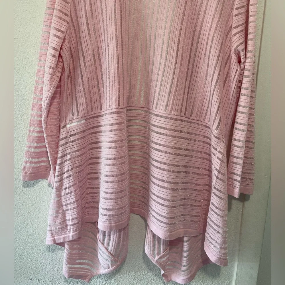 Kasper Blush Pink Striped Cardigan